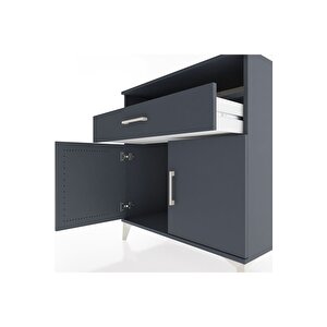 Hyperion Şifonyer Tek Çekmeceli 2 Kapaklı 88x44x96 Antrasit-antrasit