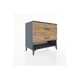 Hyperion Şifonyer 2 Çekmeceli 88x44x80 Antrasit-çam