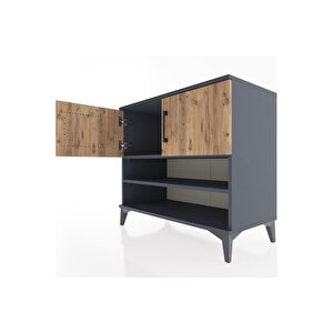 Hyperion Şifonyer 2 Raflı 2 Kapaklı 88x44x80 Antrasit-çam