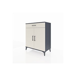 Hyperion Şifonyer 2 Raflı Tek Çekmeceli 2 Kapaklı 88x44x106 Antrasit-aytaşı