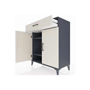 Hyperion Şifonyer 2 Raflı Tek Çekmeceli 2 Kapaklı 88x44x106 Antrasit-aytaşı