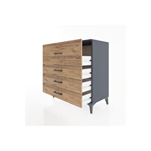 Hyperion Şifonyer 4 Çekmeceli 88x44x96 Antrasit-çam