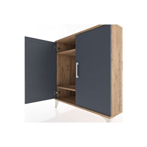 Hyperion Şifonyer 2 Raflı 2 Kapaklı 88x44x96 Çam-antrasit