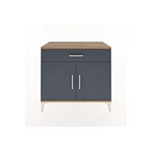 Hyperion Şifonyer Tek Çekmeceli 2 Kapaklı 88x44x80 Çam-antrasit