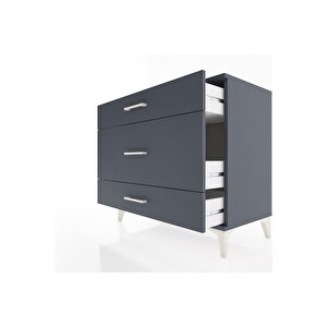 Hyperion Şifonyer 3 Çekmeceli 88x44x80 Antrasit-antrasit