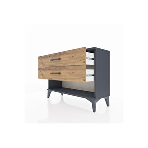 Arges Şifonyer 2 Çekmeceli 88x30x64 Antrasit-çam