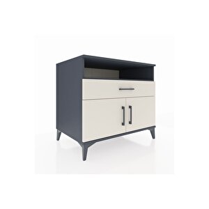 Kronos Şifonyer 2 Raflı Tek Çekmeceli 2 Kapaklı 88x59x80 Antrasit-aytaşı