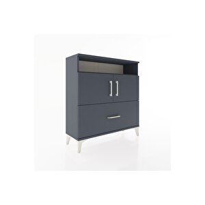 Arges Şifonyer 3 Raflı Tek Çekmeceli 2 Kapaklı 88x30x96 Antrasit-antrasit