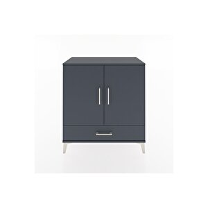 Hyperion Şifonyer 3 Raflı Tek Çekmeceli 2 Kapaklı 88x44x96 Antrasit-antrasit