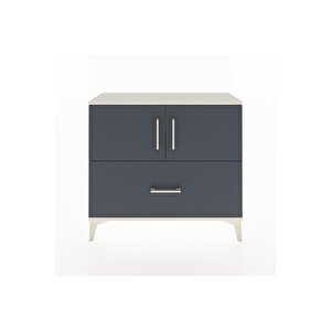 Arges Şifonyer 2 Raflı Tek Çekmeceli 2 Kapaklı 88x30x80 Aytaşı-antrasit