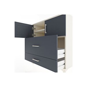 Hyperion Şifonyer 2 Raflı 2 Çekmeceli 2 Kapaklı 88x44x96 Aytaşı-antrasit