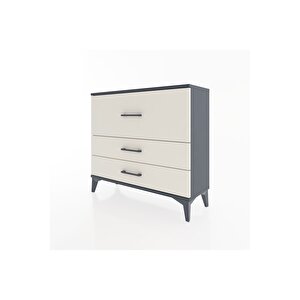 Arges Şifonyer 3 Çekmeceli 88x30x80 Antrasit-aytaşı