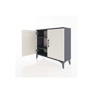 Arges Şifonyer 2 Raflı 2 Kapaklı 88x30x80 Antrasit-aytaşı