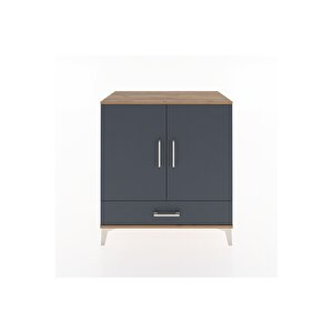 Hyperion Şifonyer 2 Raflı Tek Çekmeceli 2 Kapaklı 88x44x96 Çam-antrasit