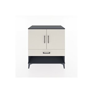 Hyperion Şifonyer Tek Raflı Tek Çekmeceli 2 Kapaklı 88x44x96 Antrasit-aytaşı