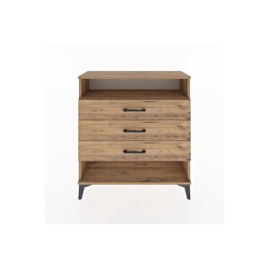 Arges Şifonyer Tek Raflı 3 Çekmeceli 88x30x96 Çam-çam