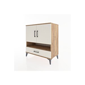 Hyperion Şifonyer 3 Raflı Tek Çekmeceli 2 Kapaklı 88x44x96 Çam-aytaşı