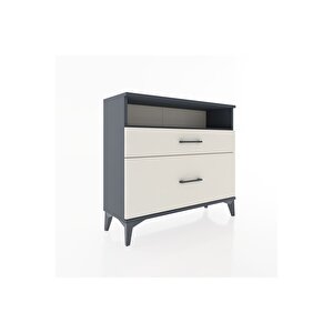 Arges Şifonyer Tek Raflı 2 Çekmeceli 88x30x80 Antrasit-aytaşı