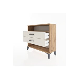 Arges Şifonyer Tek Raflı 2 Çekmeceli 88x30x80 Çam-aytaşı