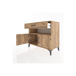 Hyperion Şifonyer Tek Raflı Tek Çekmeceli 2 Kapaklı 88x44x80 Çam-çam