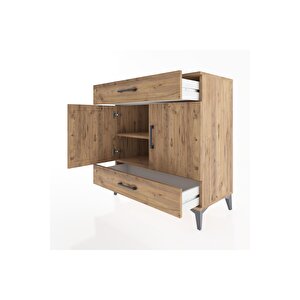 Hyperion Şifonyer 2 Raflı 2 Çekmeceli 2 Kapaklı 88x44x96 Çam-çam