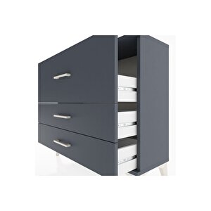 Arges Şifonyer 3 Çekmeceli 88x30x80 Antrasit-antrasit