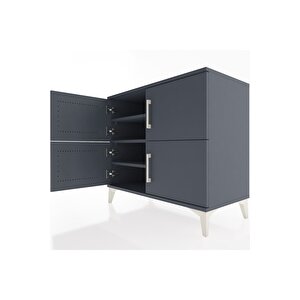 Hyperion Şifonyer 4 Raflı 4 Kapaklı 88x44x80 Antrasit-antrasit