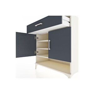 Hyperion Şifonyer 3 Raflı Tek Çekmeceli 2 Kapaklı 88x44x96 Aytaşı-antrasit