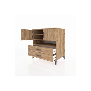 Kronos Şifonyer 3 Raflı 2 Çekmeceli 2 Kapaklı 88x59x96 Çam-çam