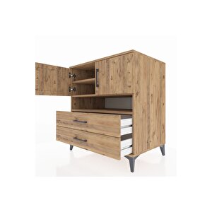 Kronos Şifonyer 3 Raflı 2 Çekmeceli 2 Kapaklı 88x59x96 Çam-çam