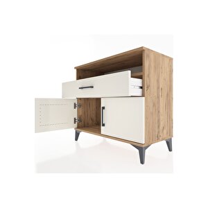 Hyperion Şifonyer Tek Raflı Tek Çekmeceli 2 Kapaklı 88x44x80 Çam-aytaşı