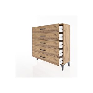 Arges Şifonyer 5 Çekmeceli 88x30x96 Çam-çam