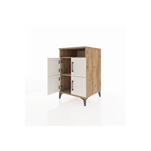 Kronos Komodin 2 Raflı 4 Kapaklı 60x59x96 Çam-aytaşı