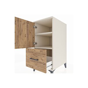 Kronos Komodin 2 Raflı Tek Çekmeceli Tek Kapaklı 44x59x96 Aytaşı-çam