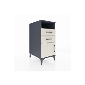 Kronos Komodin Tek Raflı 2 Çekmeceli Tek Kapaklı 44x59x96 Antrasit-aytaşı