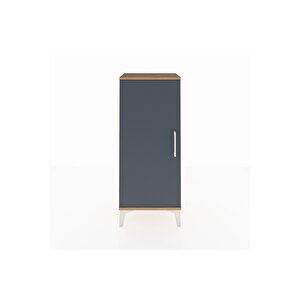 Arges Komodin 2 Raflı Tek Kapaklı 44x30x106 Çam-antrasit