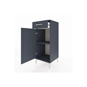 Hyperion Komodin Tek Raflı Tek Çekmeceli Tek Kapaklı 44x44x106 Antrasit-antrasit