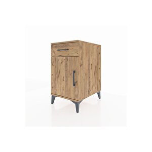 Kronos Komodin Tek Raflı Tek Çekmeceli Tek Kapaklı 44x59x80 Çam-çam