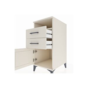 Kronos Komodin Tek Raflı 2 Çekmeceli Tek Kapaklı 44x59x96 Aytaşı-aytaşı