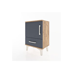 Arges Komodin 2 Raflı Tek Kapaklı 44x30x64 Çam-antrasit