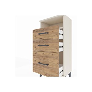 Arges Komodin Tek Raflı 3 Çekmeceli 44x30x96 Aytaşı-çam