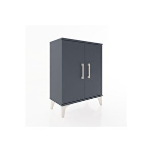 Arges Komodin 2 Raflı 2 Kapaklı 60x30x80 Antrasit-antrasit