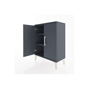 Arges Komodin 2 Raflı 2 Kapaklı 60x30x80 Antrasit-antrasit