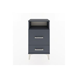 Arges Komodin Tek Raflı 2 Çekmeceli 44x30x80 Antrasit-antrasit