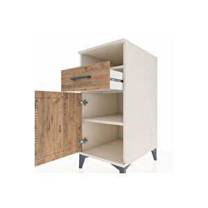 Kronos Komodin 2 Raflı Tek Çekmeceli Tek Kapaklı 44x59x96 Aytaşı-çam