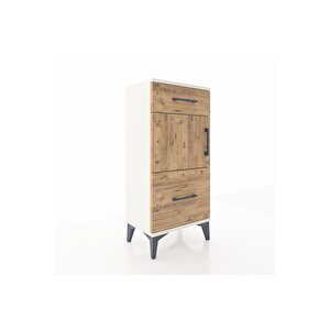 Arges Komodin Tek Raflı 2 Çekmeceli Tek Kapaklı 44x30x96 Aytaşı-çam