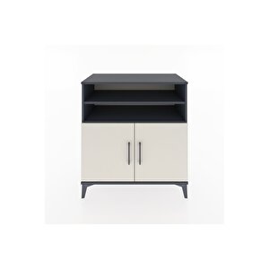 Hyperion Şifonyer 4 Raflı 2 Kapaklı 88x44x96 Antrasit-aytaşı