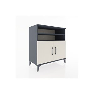 Hyperion Şifonyer 4 Raflı 2 Kapaklı 88x44x96 Antrasit-aytaşı