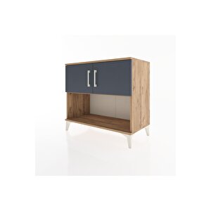 Hyperion Şifonyer Tek Raflı 2 Kapaklı 88x44x80 Çam-antrasit