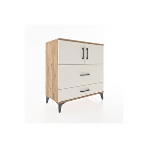 Hyperion Şifonyer Tek Raflı 2 Çekmeceli 2 Kapaklı 88x44x96 Çam-aytaşı